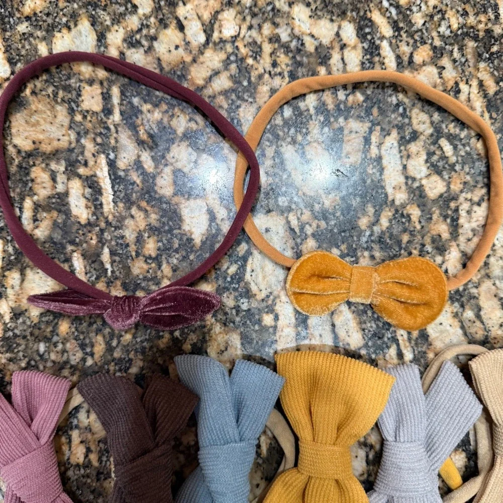 Baby Headbands Bows Set 6pcs Newborn Infant Hair Accessories Elastic‎ Soft Nylon